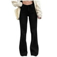 thumbnail image 1 of Denim Bell Bottom Pants for Women Trendy Vintage Jeans Wide Leg Stretchy Jeans High Waist 70s 80s Trousers, 1 of 6