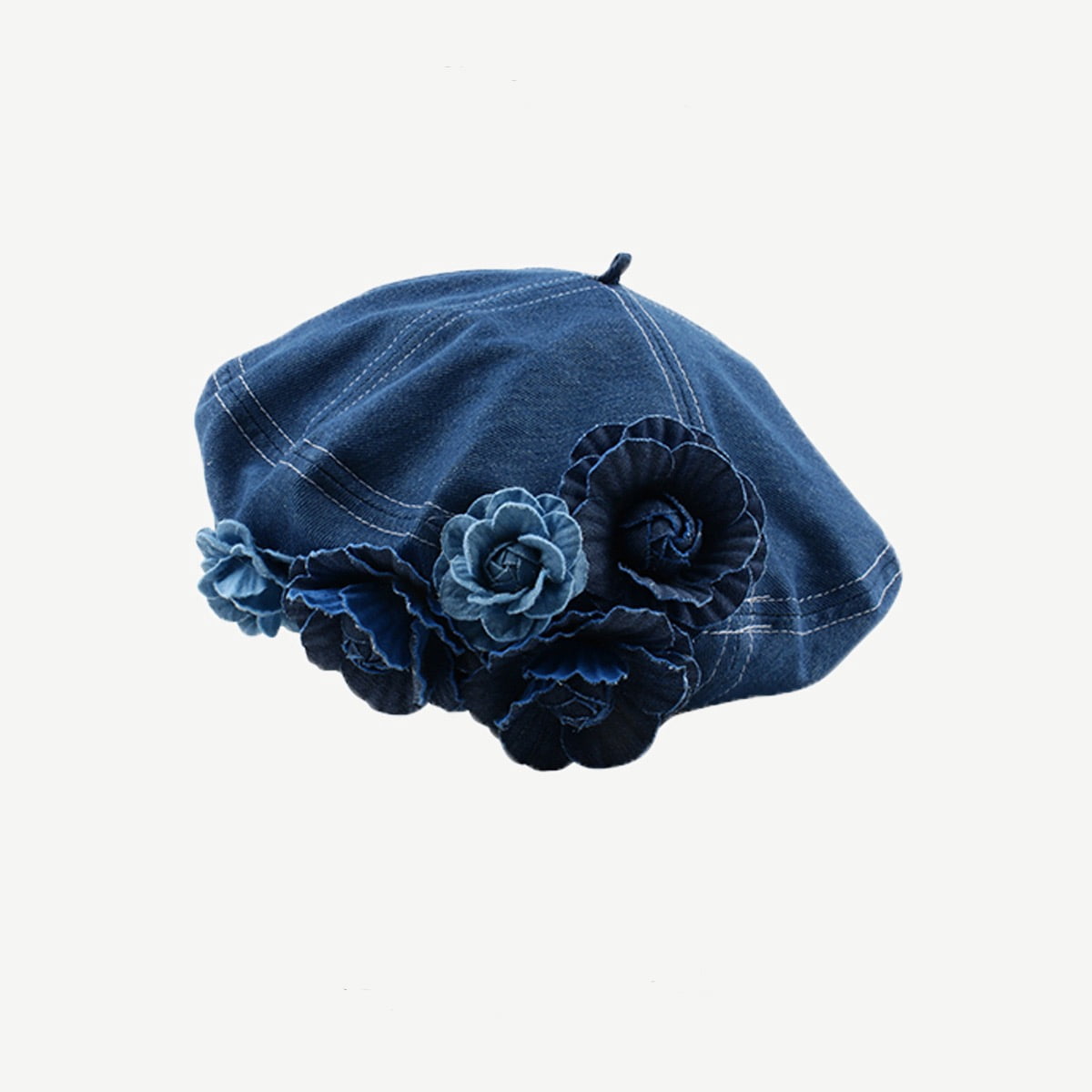 7743 Women\'s Denim Beret Cap- Comfortable Painter Hat For Outdoor, Autumn Denim Beret Hat for Women French Style Artist Hat Casual  main image 2