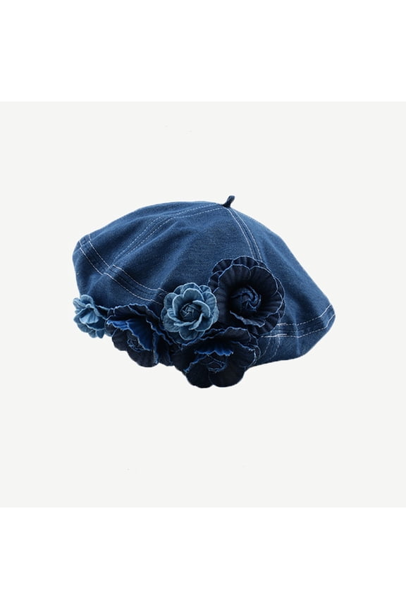 Denim Beret Hat Painter Hat for Women French Hat Artist Hat Casual Sun Hat with Adjustable Strap