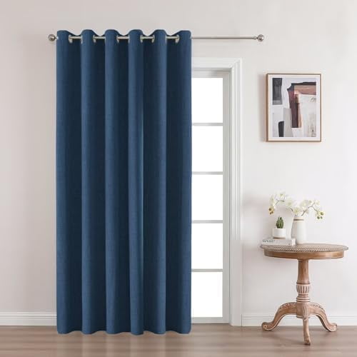 Denim Blue Blackout Curtains 84 Inches Long, Curtains 84 Inch Length 1 Panel for Bedroom, Thermal Insulated Linen Black Out Curtains with Grommets(100x84, Denim Blue)$$Home Decor, Kitchen, & Other