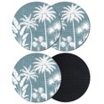 thumbnail image 1 of Denim Blue Palm Trees Coasters Set of 4, Absorbent Coasters for Drinks, Tropical Retro Summer Botanical Coaster for Desk Coffee Table Protection, Home Decor House Warming Gifts 4", 1 of 8