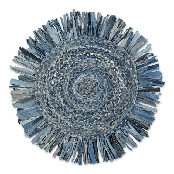 Denim Blue Rag Rug 3 Ft Round