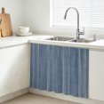 thumbnail image 1 of Denim Blue Striped Cabinet Curtains for Kitchen 10"W x 11"L, Coastal Grandma Farmhouse Rustic Linen Texture Under Sink Skirt Magic Tape Short Curtain Decorative Privacy Panel for Bathroom Laundry, 1 of 9