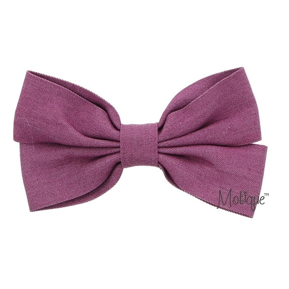 Denim Bow for Girls 7 inch - Purple