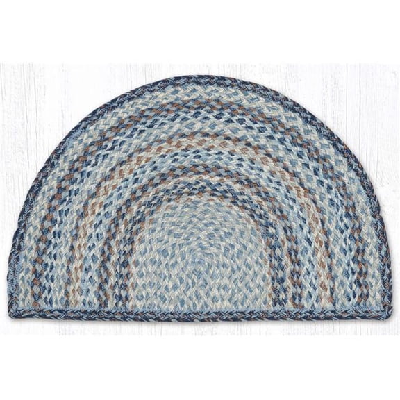 Denim Braided Small Slice Rug - 18 x 29 in. - Natural Jute - Durable