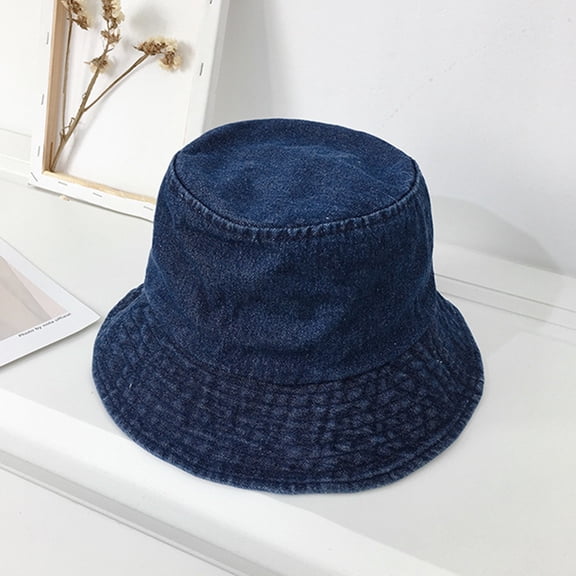 Denim Bucket Hat for Women, Wide Brim Fisherman Style Sun Hat, UPF Protection for Summer, Beach, Music Festivals & Boho Fashion Blue