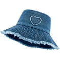 thumbnail image 1 of Denim Bucket Hats for Women, Summer Wide Brim Washed Jean Sun Hat Beach Vacation Outdoor Fishing Hats, 1 of 7