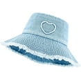 thumbnail image 1 of Denim Bucket Hats for Women, Summer Wide Brim Washed Jean Sun Hat Beach Vacation Outdoor Fishing Hats, 1 of 7