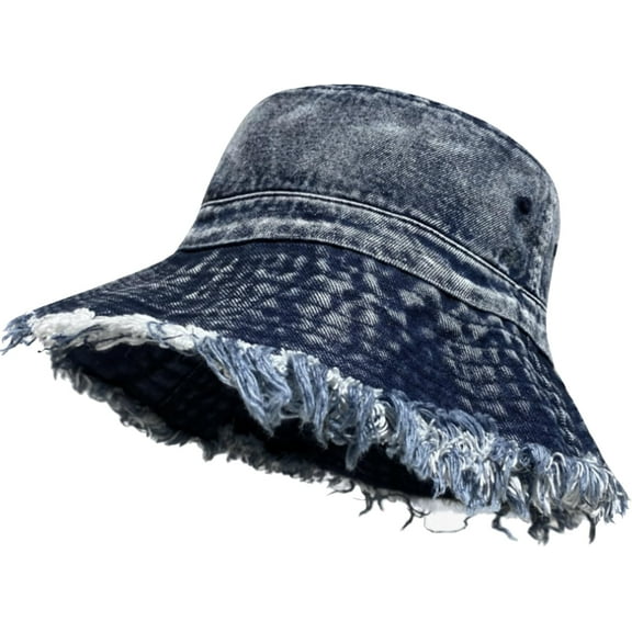 Denim Bucket Hats for Women Trendy Cute Bucket Hats for Men Woman Foldable Brim Hat Beach Hat Wide Brim Hats for Men