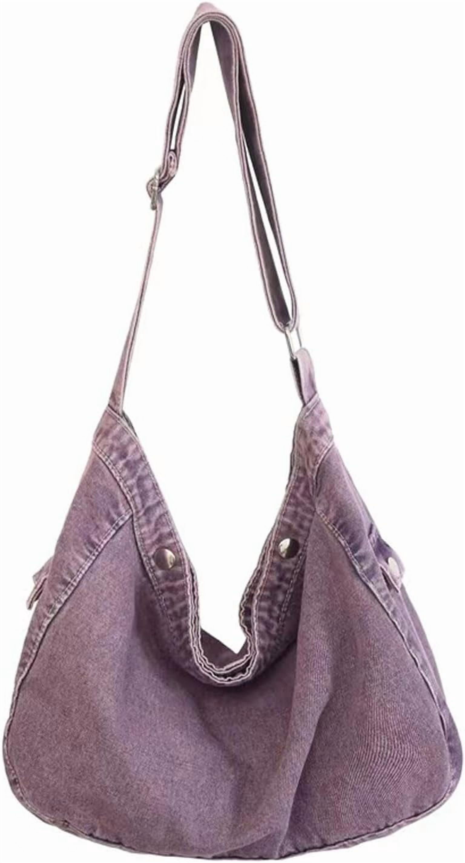 Denim Canvas Messenger Bag Large Crossbody Bag with Multiple Pockets Casual Shoulder Aesthetic Tote Bag for Women and Men