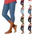 thumbnail image 1 of Denim Capris for Women Stretch Pull on Plus Size Elastic Waist Trendy Pants Leggings 2026 Casual Summer Capri Pants Blue 3XL, 1 of 9