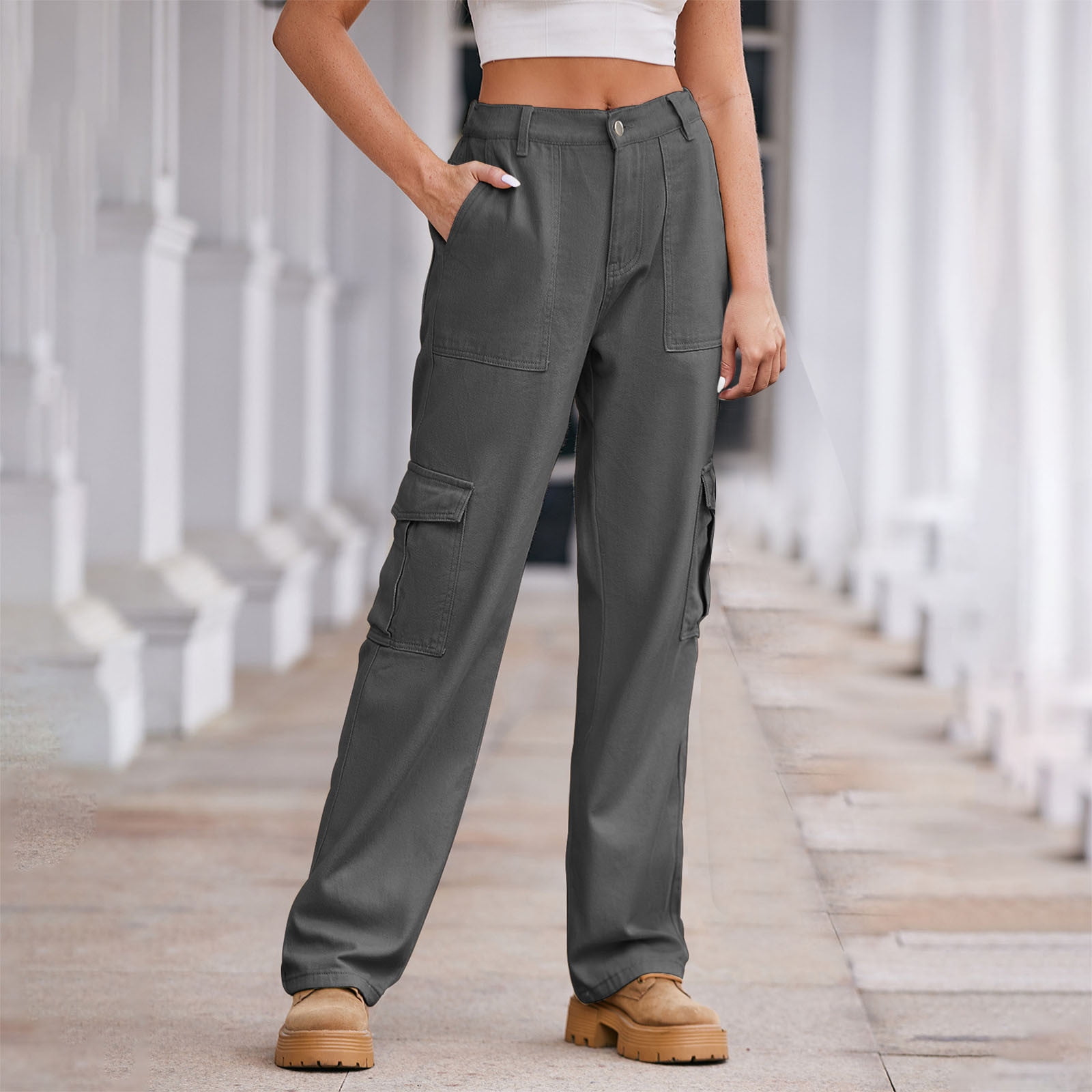 Slim high cargo jeans clearance