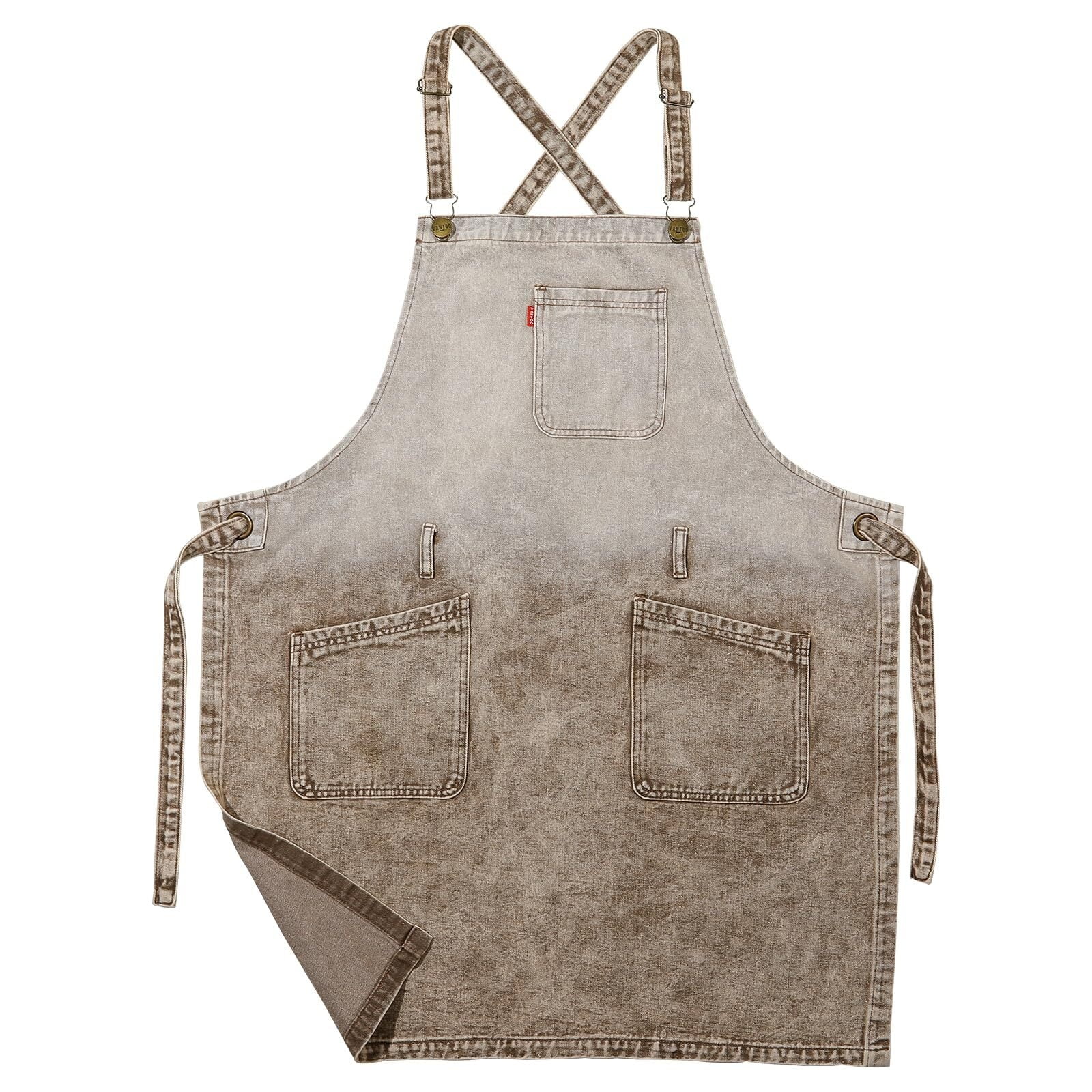 Denim Chef Apron For Women With Pockets, Jean Waitress Server Kitchen Apron For Men Women Cooking Gardening Painting Hairstylist