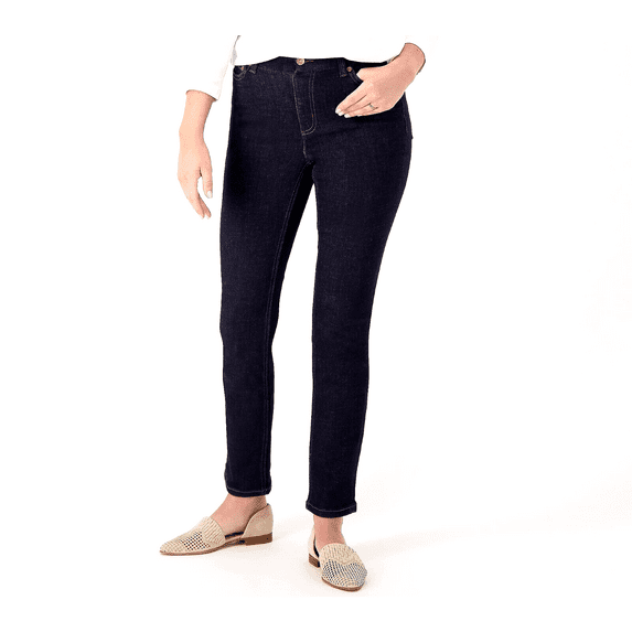 Denim & Co. Canyon Retreat Easy Stretch Denim Jeans- Dark Wash, Petite 14