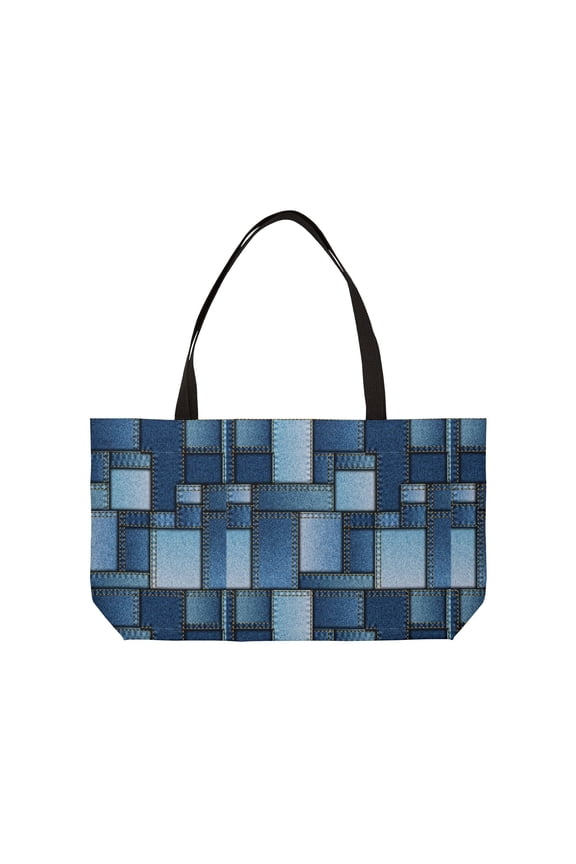 Denim Color Imitation Print Unisex  Weekender Bag  Spun Polyester 24x13 Canvas Bag 1