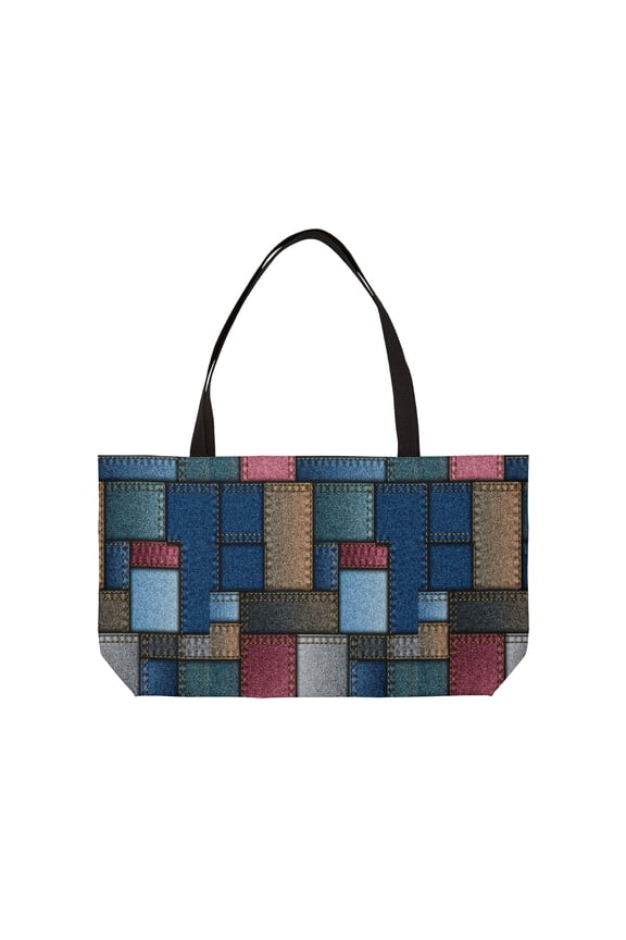 Denim Color Imitation Print Unisex  Weekender Bag  Spun Polyester 24x13 Canvas Bag 2