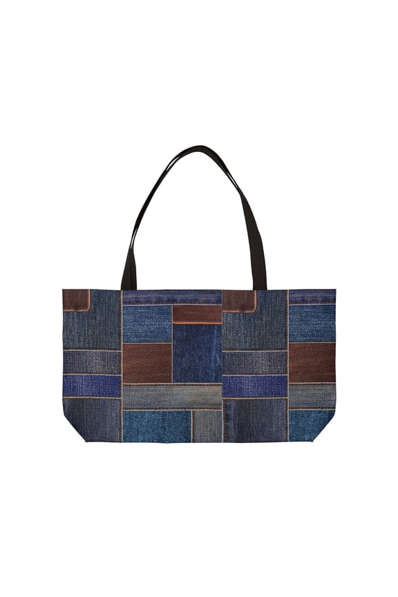 Denim Color Imitation Print Unisex  Weekender Bag  Spun Polyester 24x13 Canvas Bag 4