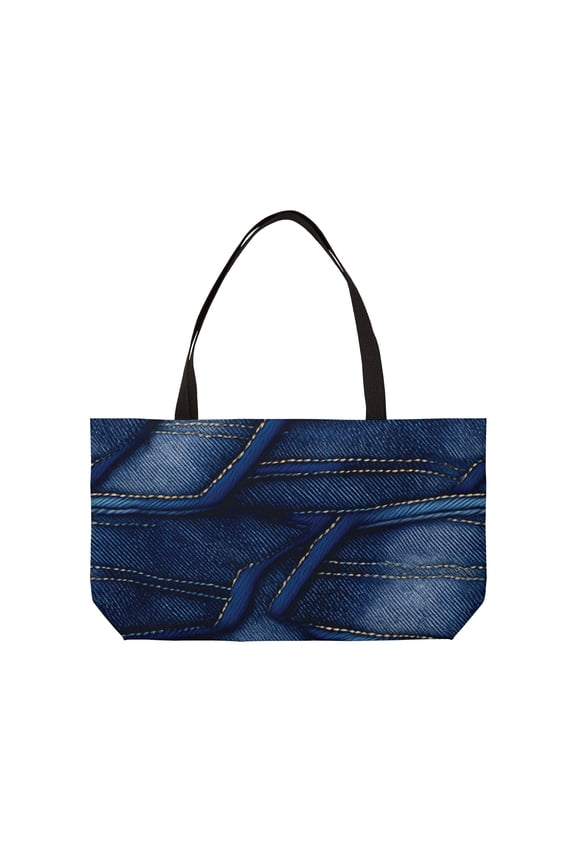 Denim Color Imitation Print Unisex  Weekender Bag  Spun Polyester 24x13 Canvas Bag 7