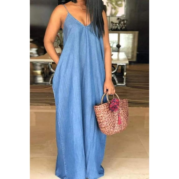 Denim Colored Maxi Dress
