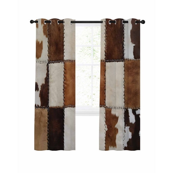 Denim Cow Blackout Curtains 84 Inch Length Western Cowboy Thermal Insulated Window Curtain Window Drapes 2 Panels for Bedroom Living Room 52"Wx84"L