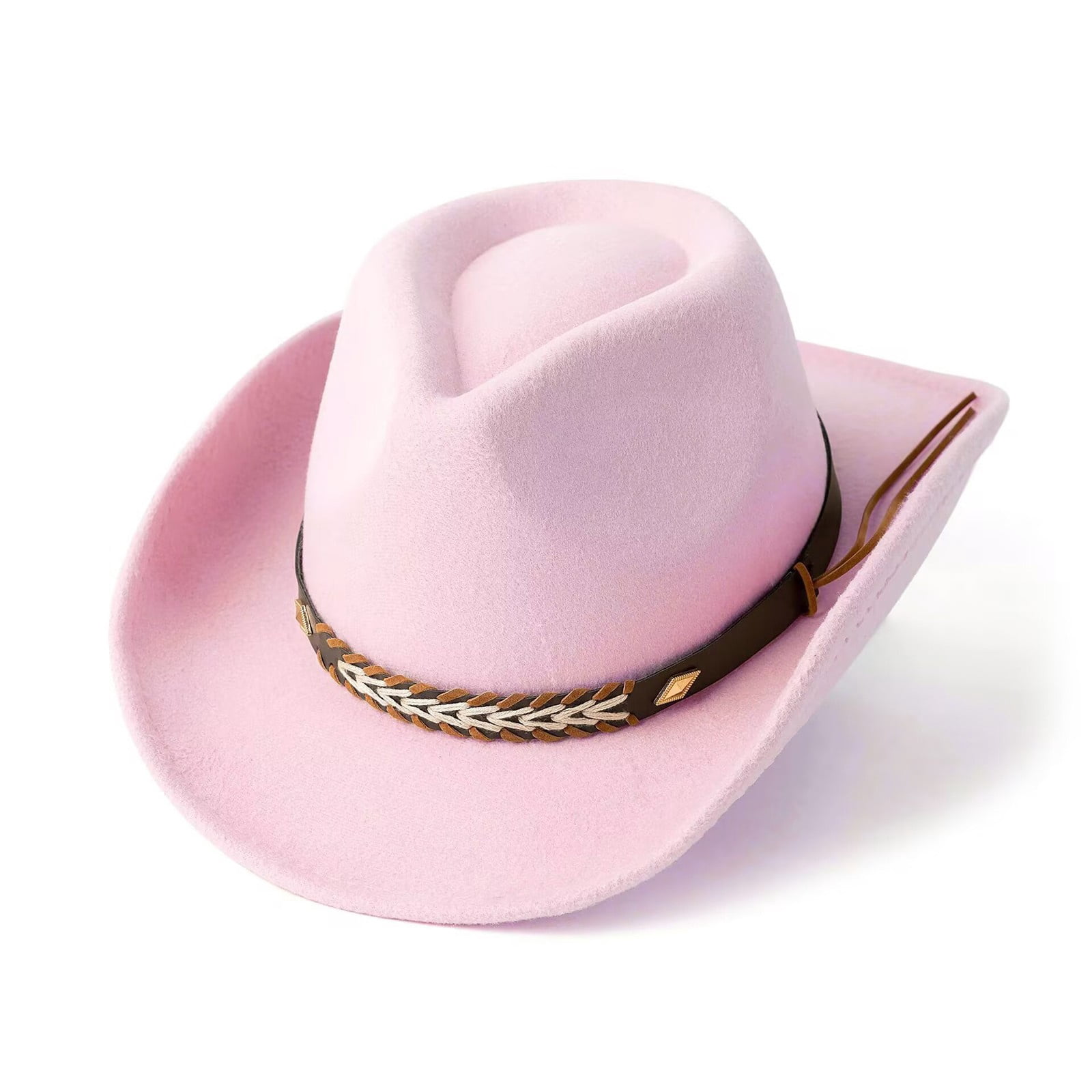 6598 Pink Cowboy Hat - Felt Cowboy Hats For Men, Women, Western Cowgirl Hat Hot Pink Felt Cowboy Hat, Western Cowgirl Costume, Party Hat  main image 2