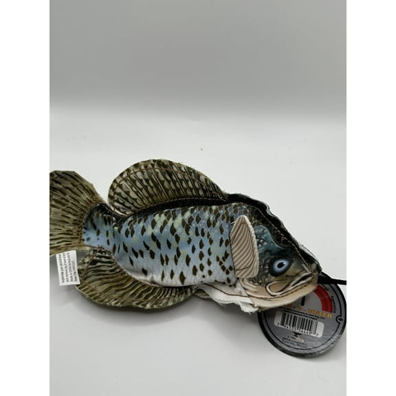 Steeldog Denim Crappie Fish Squeaker Dog Toy, Rope Core for Interactive Play