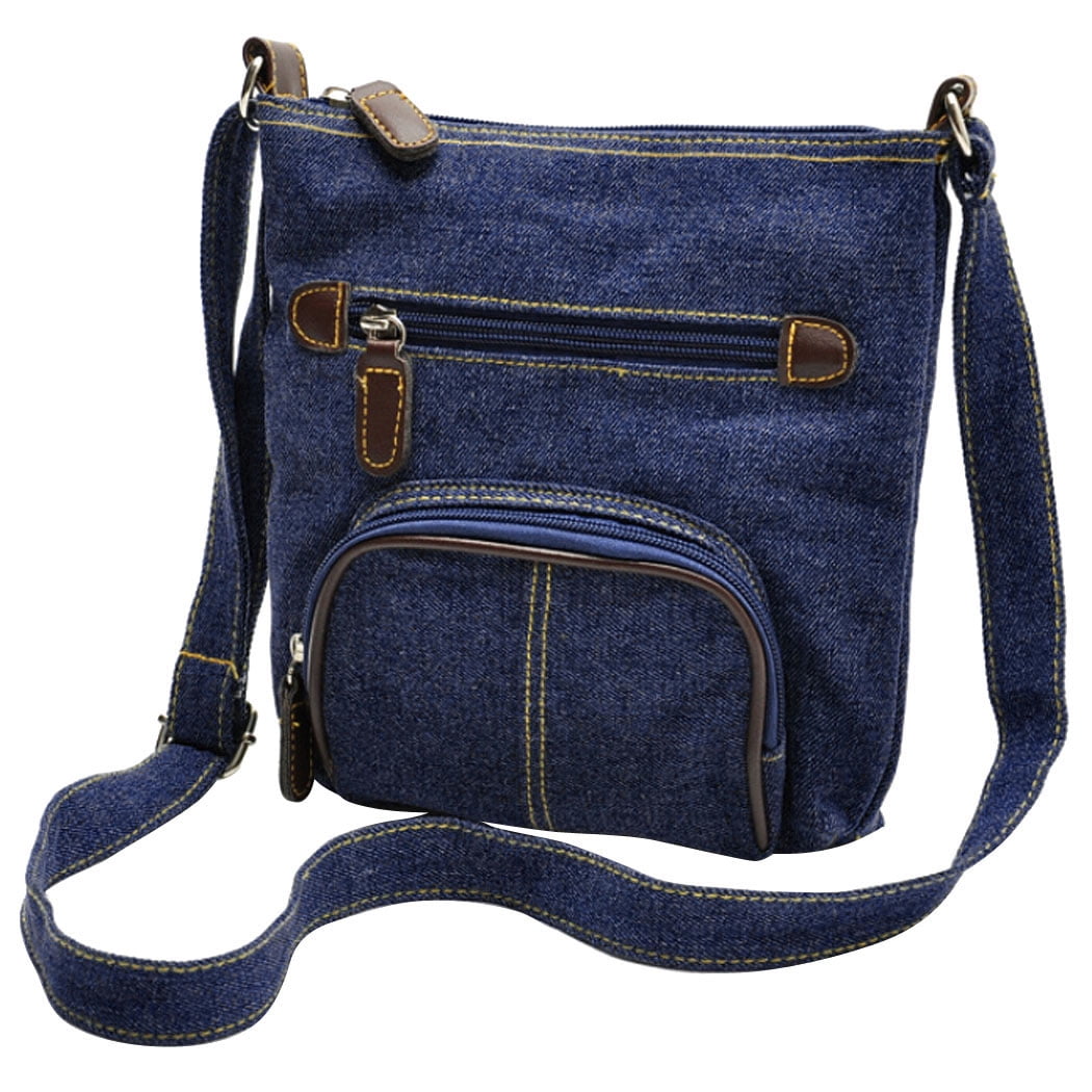 blue denim crossbody bag