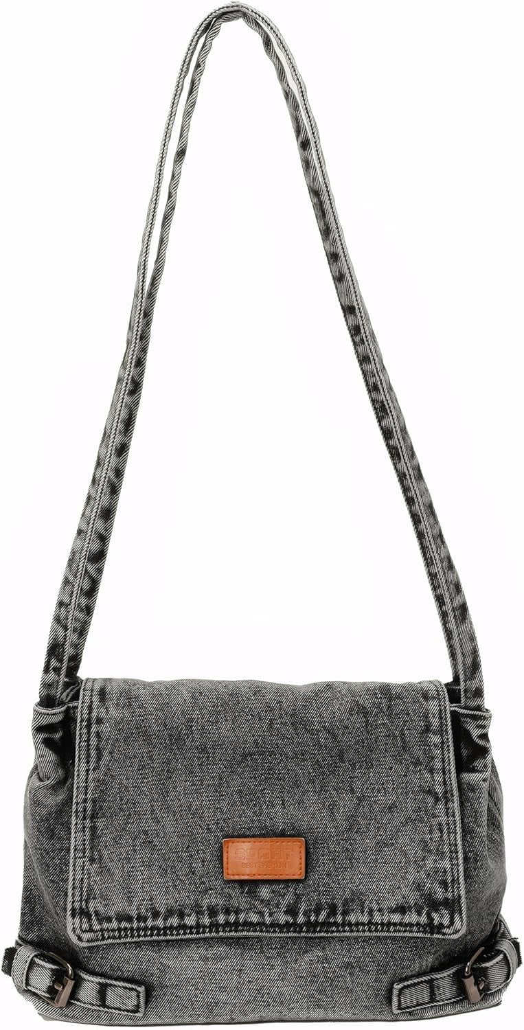 Denim Crossbody Bag for Women，Jean Messenger Purse Shoulder with Adjustable Strap