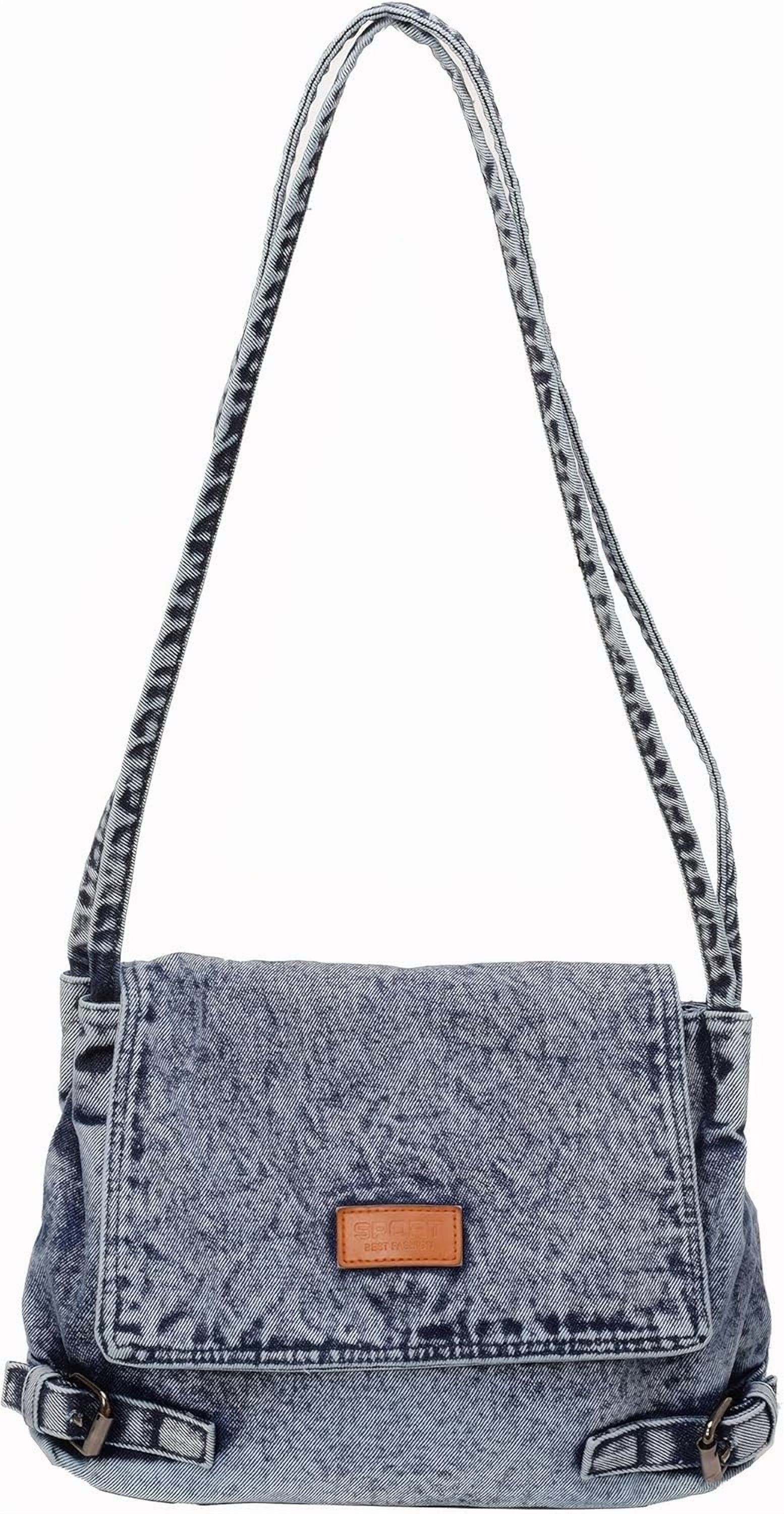 Denim Crossbody Bag for Women，Jean Messenger Purse Shoulder with Adjustable Strap