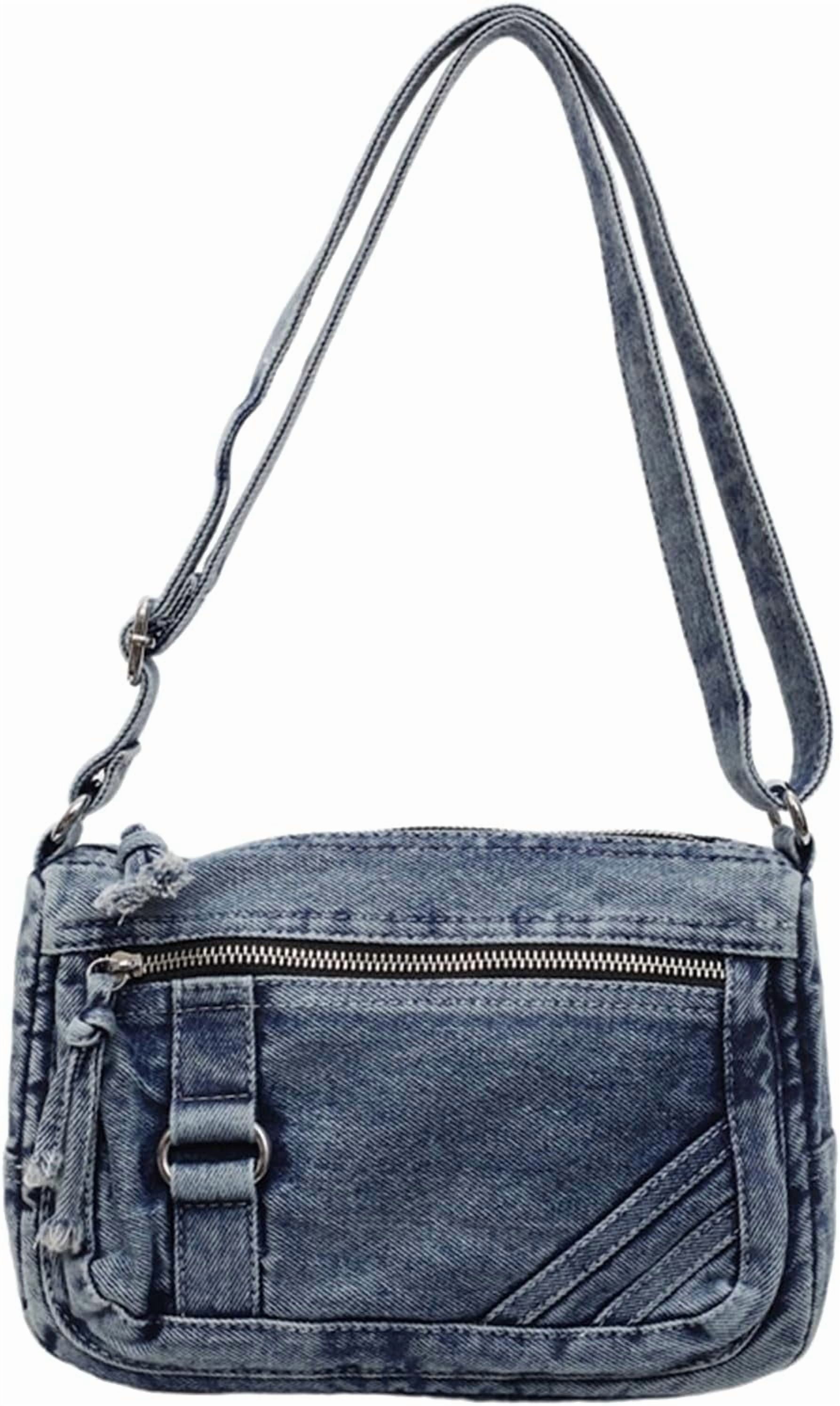 Denim Crossbody Bags for Women Small Jean Purse Casual Denim Shoulder Bag Handbag