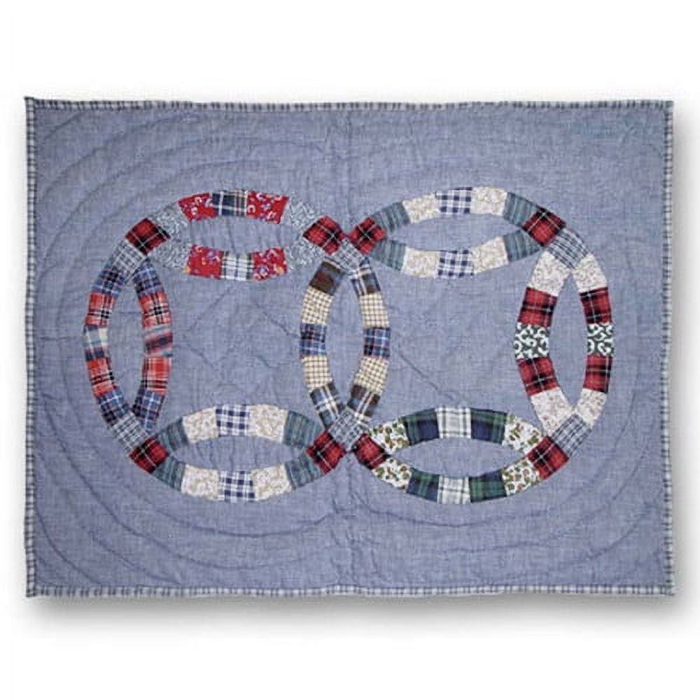 Denim Double Wedding Ring Pillow Sham