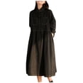 thumbnail image 1 of Denim Dress for Women Midi, Ladies 2025 Loose Casual Long Sleeve Button Jean Shirt Dresses with Pockets Work Dress Black L, 1 of 4