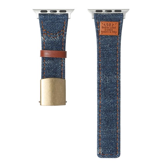 Denim Fabric Strap Work with Apple Watch Bands for Women Men 41mm 40mm 38mm, Soft Leather Band Compatible with iWatch Bands Series 9 SE 8 7 6 5 4 3 2 1,Darkblue