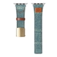 thumbnail image 1 of Denim Fabric Strap Work with Apple Watch Bands for Women Men 41mm 40mm 38mm, Soft Leather Band Compatible with iWatch Bands Series 9 SE 8 7 6 5 4 3 2 1,Green, 1 of 6