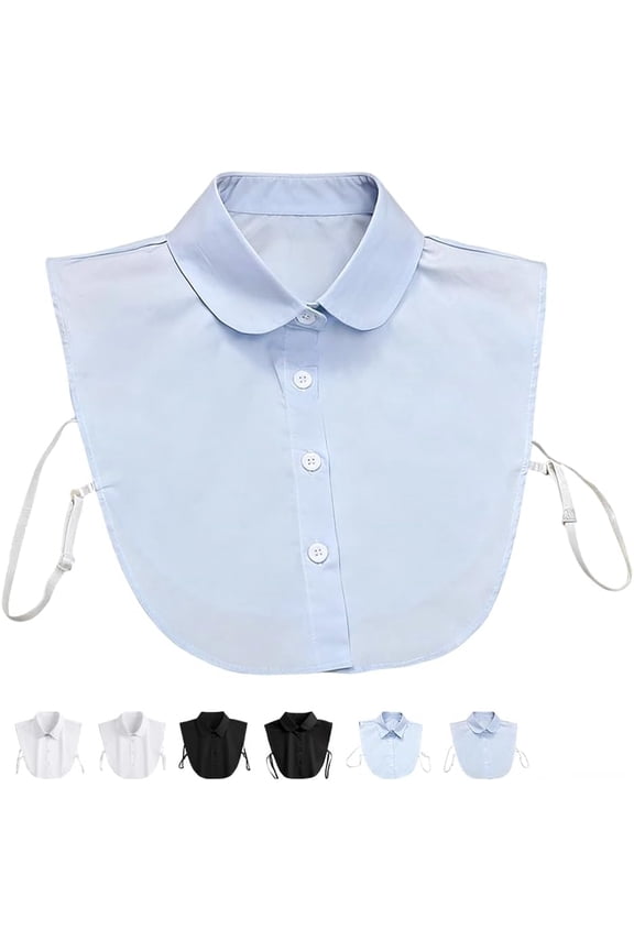 Denim False Collar, Detachable Dickey Collar Blouse Half Shirts, Layering Essential for Women