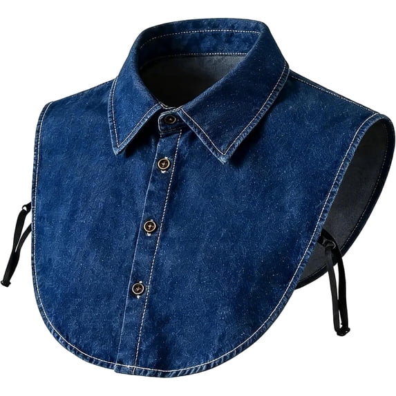 Denim False Collar - Fake Collar Detachable False Dickey Collar Half Shirt Blouse for Women