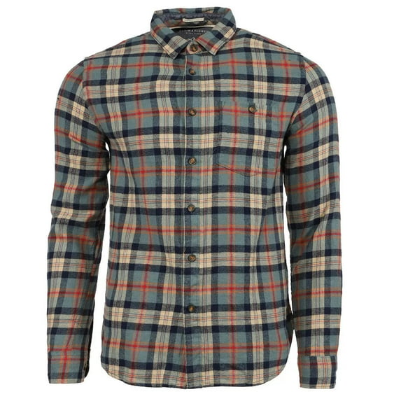 Denim Flower Men's Flannel Plaid Shirt