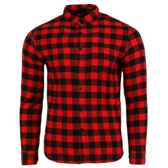 Denim Flower Men's Flannel Plaid Shirt