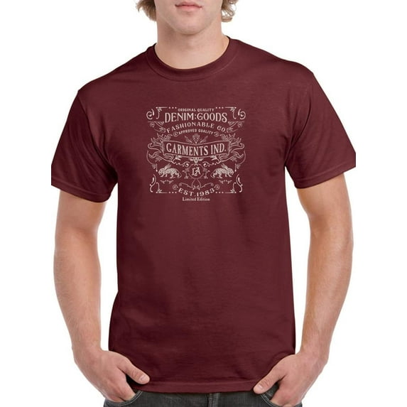 Denim Garments Vintage Art T-Shirt Men -Image by Shutterstock, Male XX-Large