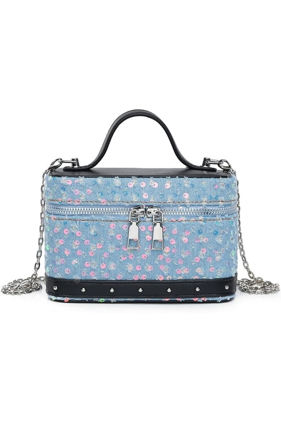 Denim Hobo Bags Women Cute Square Box Underarm Shoulder Bag Crossbody Purse Y2k Satchels Trendy Top-handle Tote Handbag