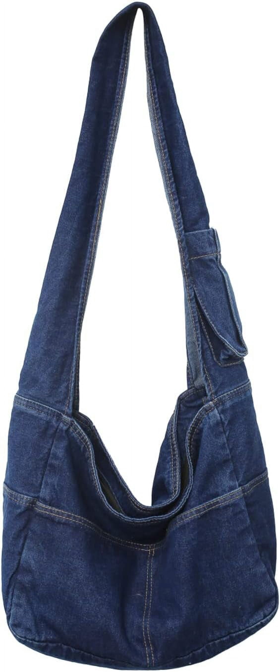 Denim Hobo Bags for Women Retro Jean Shoulder Bag Casual Jean Tote Handbags Vintage Satchel Bags
