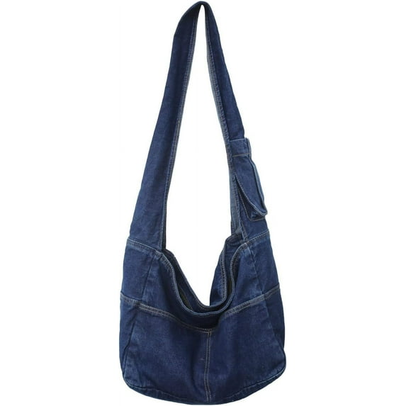 Denim Hobo Bags for Women Retro Jean Shoulder Bag Casual Jean Tote Handbags Vintage Satchel Bags