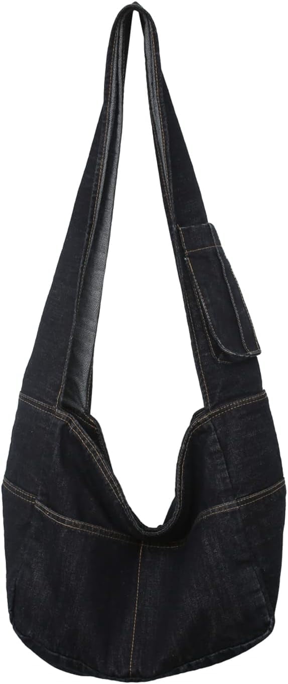 Denim Hobo Bags for Women Retro Jean Shoulder Bag Casual Jean Tote Handbags Vintage Satchel Bags