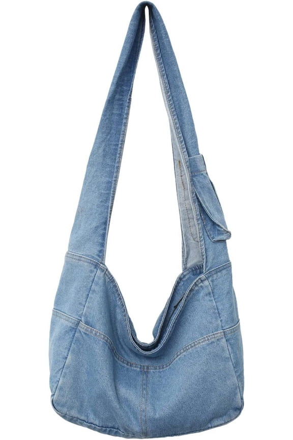 Denim Hobo Bags for Women Retro Jean Shoulder Bag Casual Jean Tote Handbags Vintage Satchel Bags