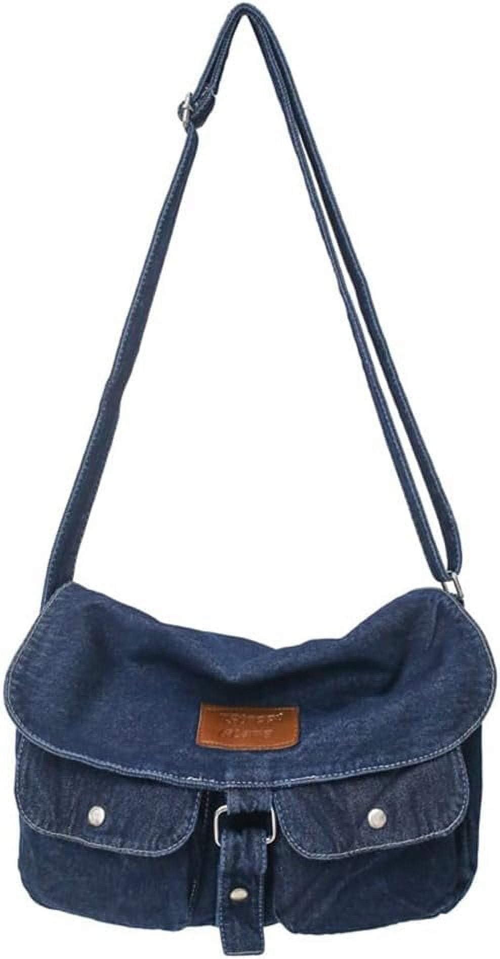 Denim Hobo Crossbody Bag for Women Large Shoulder Handbag Messenger Bag Retro Tote Bag for Casual Work Travel