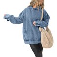 thumbnail image 1 of Denim Hoodie Women Sweatshirt Pullover Hooded Y15k Tops Distressed Washed Loose Spring Streetwear Work Tops Jeans Club, 1 of 6
