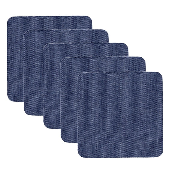 Denim Iron On Patches 743 Repair Fabric Patches Strong Adhesive 3 in Assorted Blue Set Of 5 For Clothing Repair And Decoration