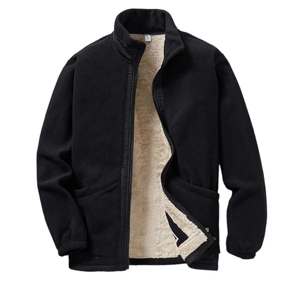 Denim Jacket For Men Fleece Warm Thickened Soft Lined Outer Lightweight Comfortable Mens Workout Jacket,Black,XL