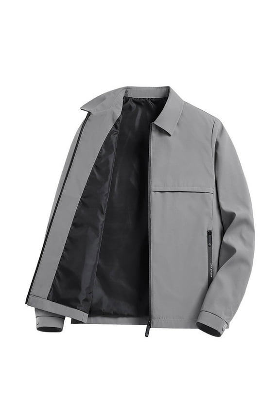 Denim Jacket For Men Transition Lightweight Leisure Summer Zip Pockets Puffer Jacket Men,Light Gray,L