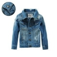 thumbnail image 1 of Denim Jacket Girls Long Sleeve Button down Blue Denim Jacket Boy Spring Jacket Boy Jacket 7-8 Years, 1 of 8